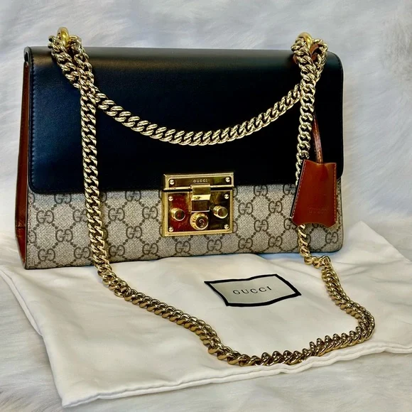 Gucci Black and Tan GG Canvas Shoulder Bag - Picture 1 of 17